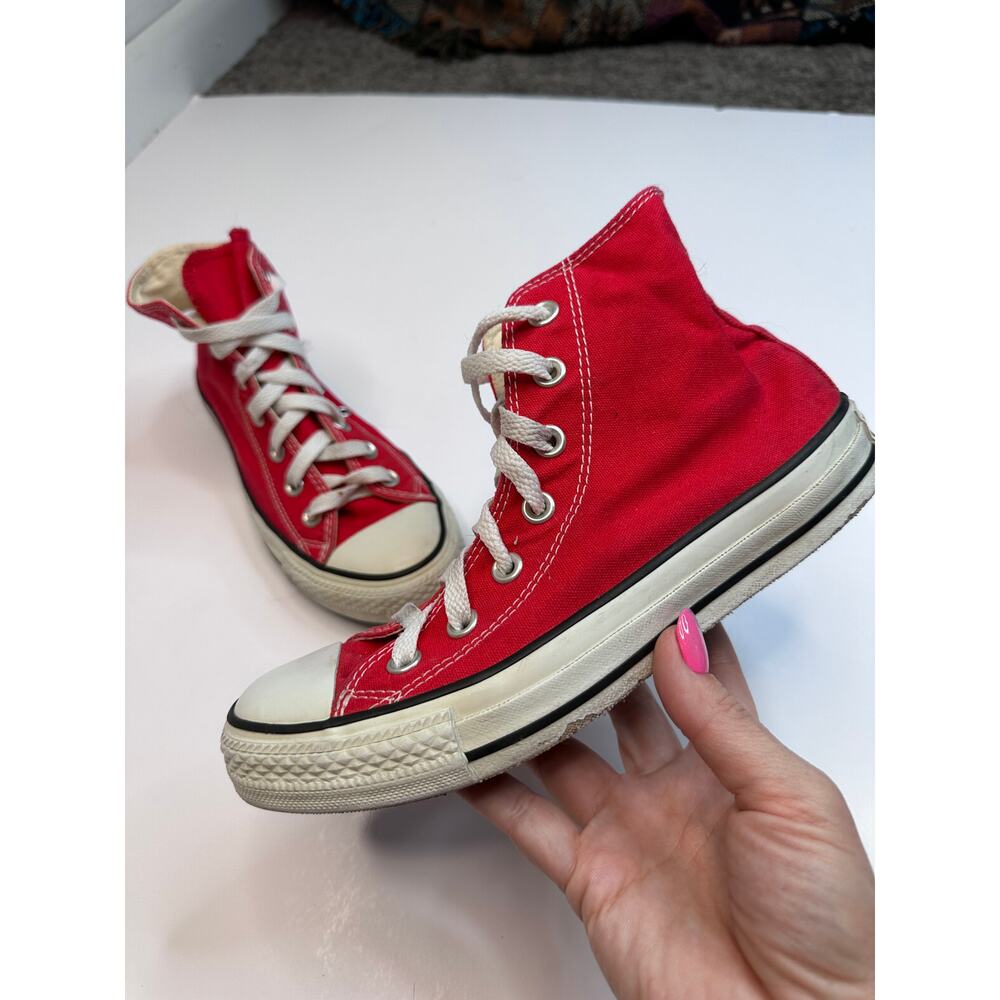 Converse Chuck Taylor Allstars Cherry Red Hi Top Sneakers